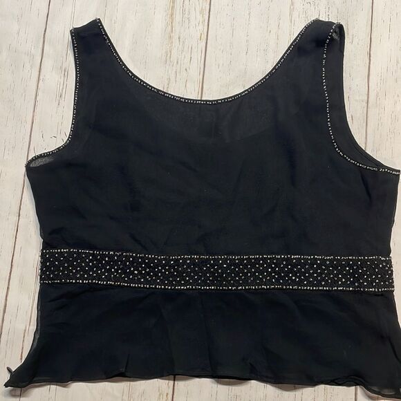Ann Taylor petite women’s black sheer sleeveless top. Size 10P - Picture 5 of 5